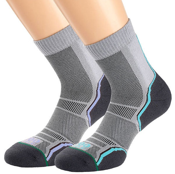 1000 Mile Trail Single Layer Women's Sock Twin Pack-Grey