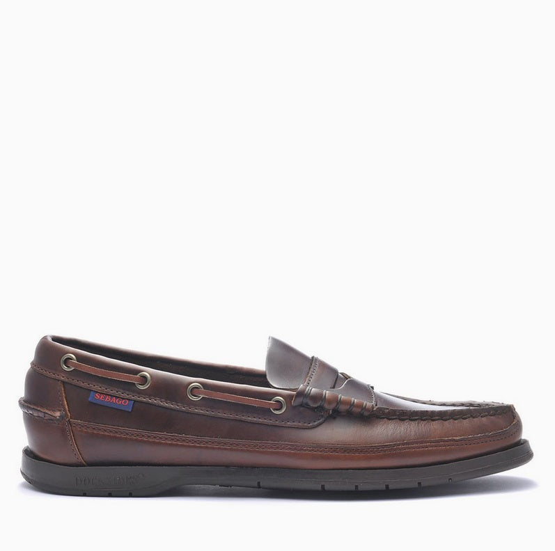 Sebago Sloop FGL Waxed Men's Boat Shoe-Brown Gum