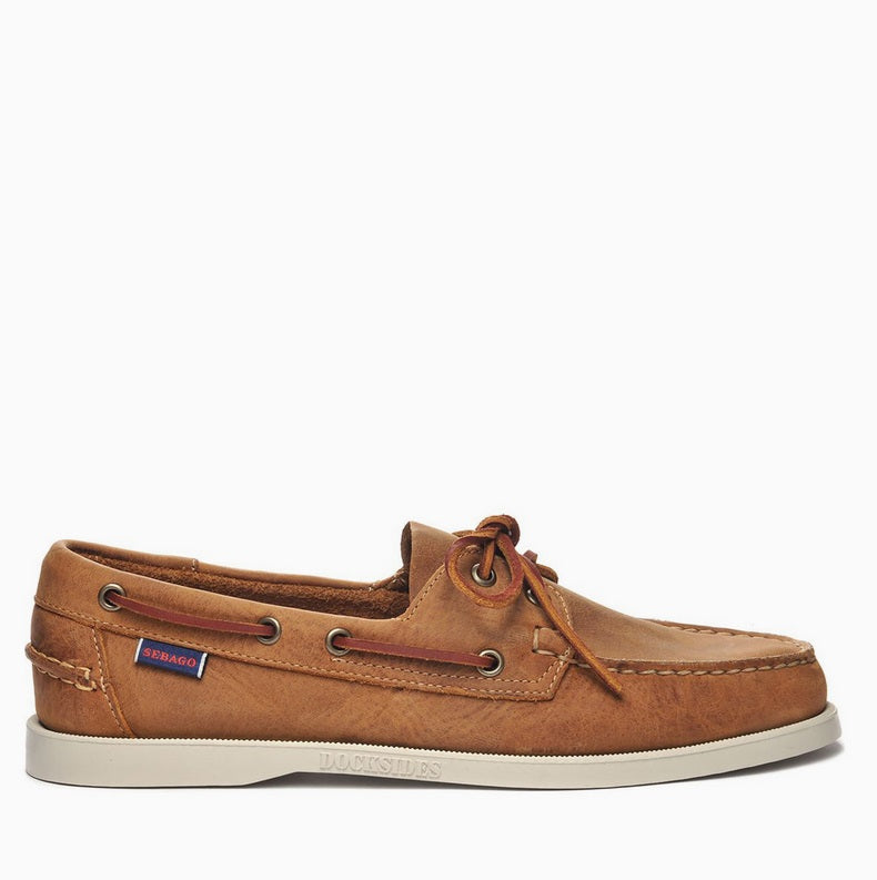 Sebago Docksides Portland Crazy Horse-Brown Tan