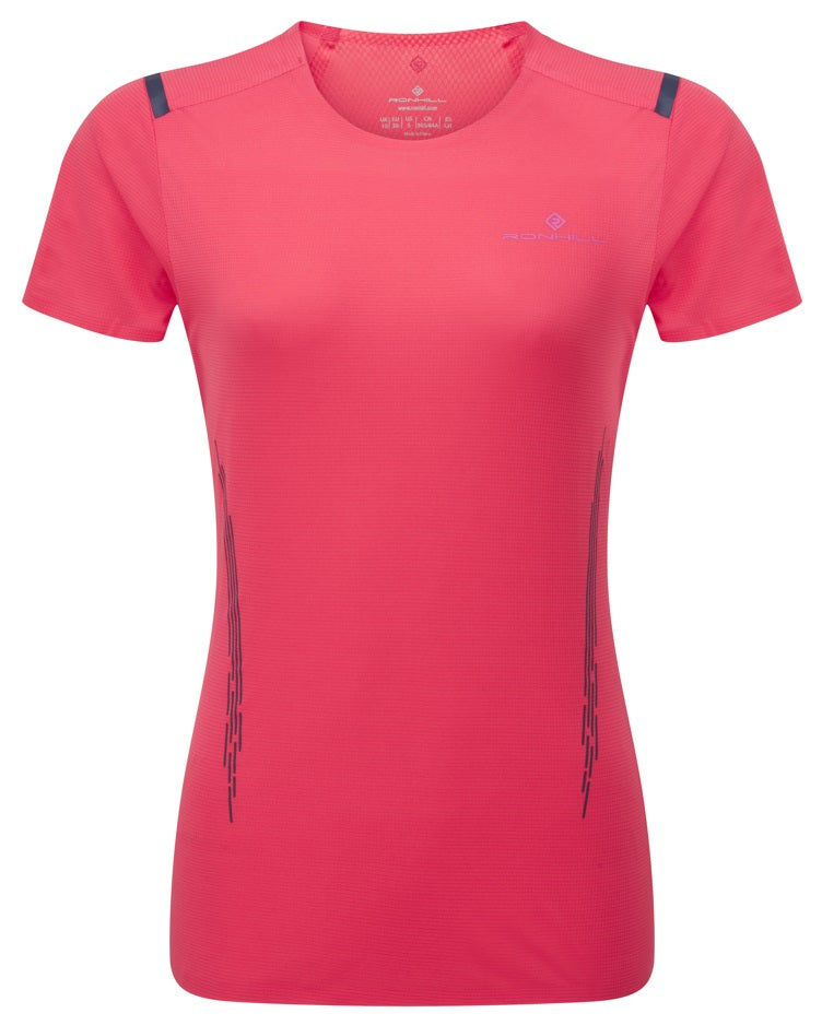 Ronhill Women's Tech Race S/S Tee-Sunset/Razzmatazz