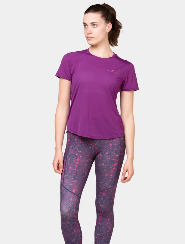 Ronhill Women's Tech S/S Tee-Grape Juice/Saffron