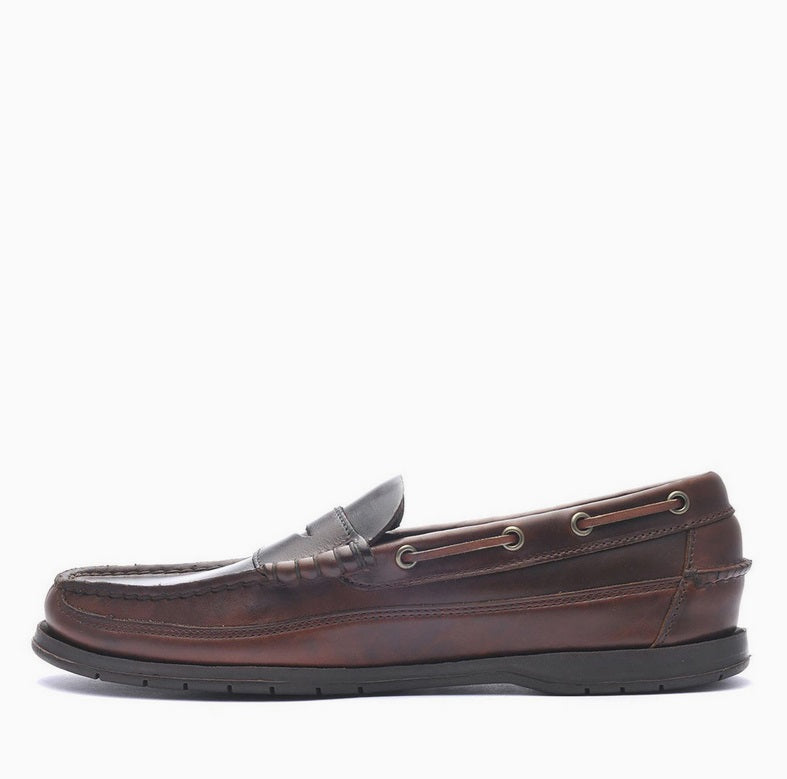 Sebago Sloop FGL Waxed Men's Boat Shoe-Brown Gum