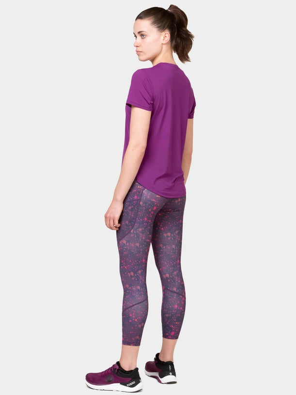 Ronhill Women's Tech Crop Tight-Damson Raindrops