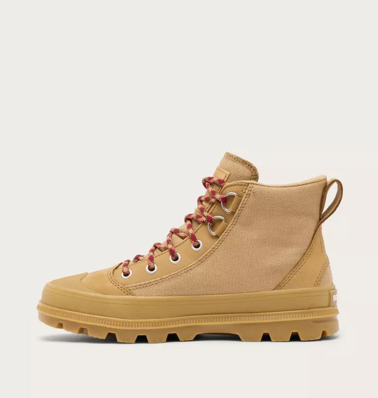 Sorel Women's SCOUT N ABOUT Mid Sneaker-Caribou Buff, Gum 16