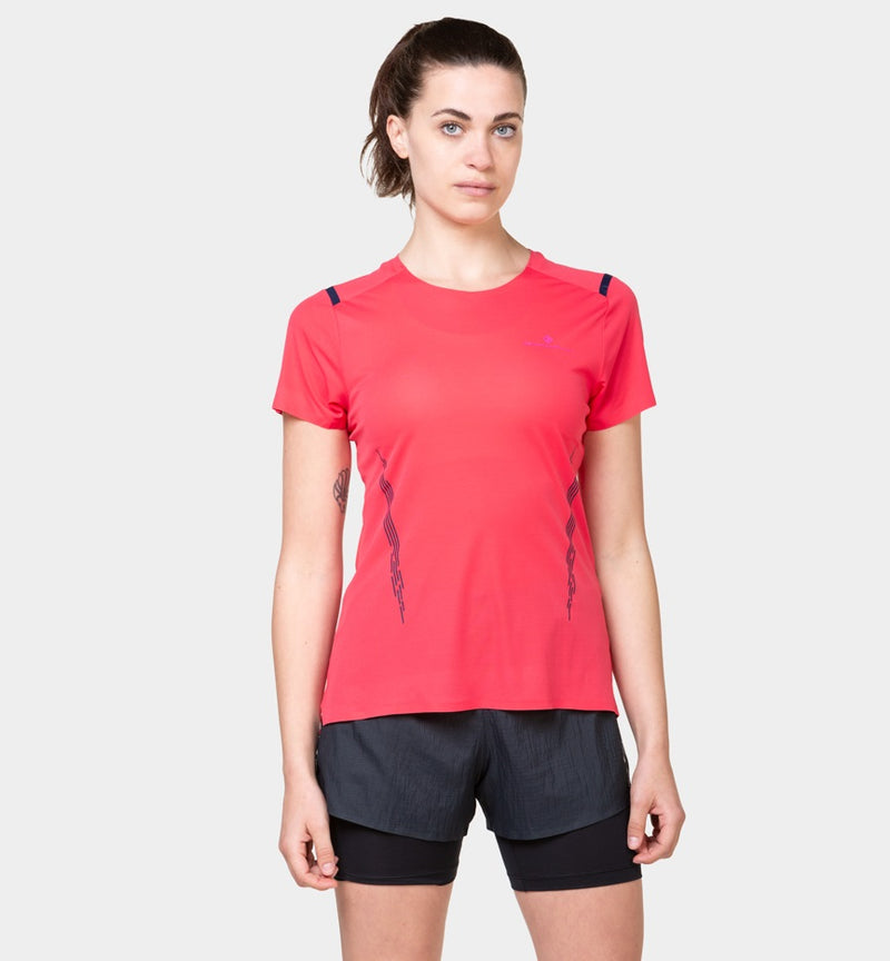 Ronhill Women's Tech Race S/S Tee-Sunset/Razzmatazz