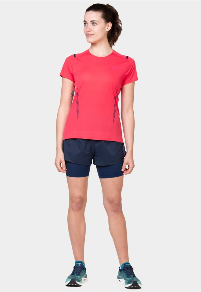 Ronhill Women's Tech Race S/S Tee-Sunset/Razzmatazz