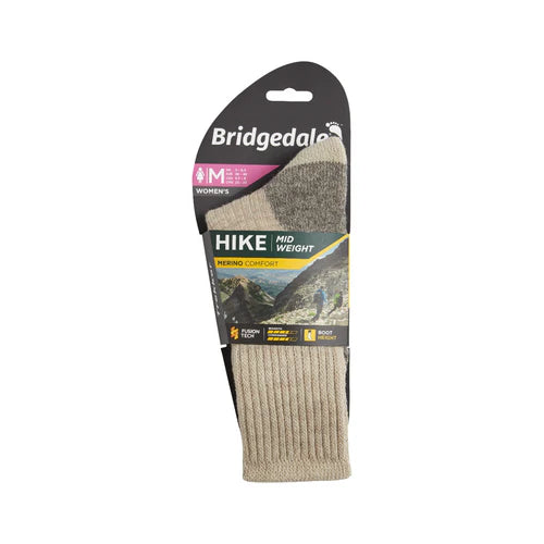 Bridgedale Women's Midweight Merino Comfort Boot Socks-Assorted Colours