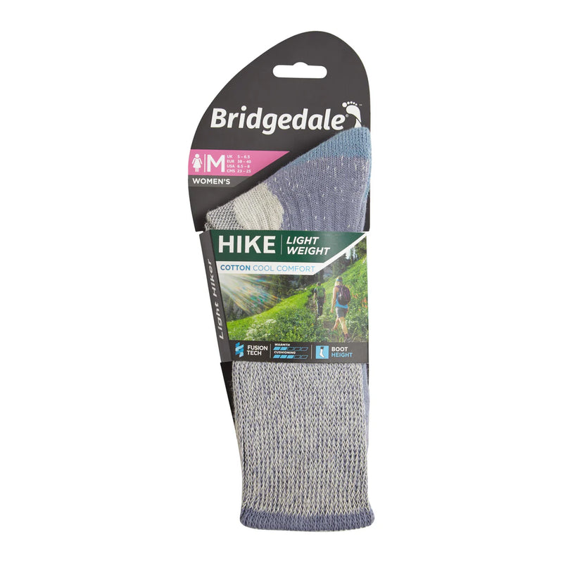 Bridgedale Women's Lightweight Coolmax Comfort Boot Socks-Assorted Colours