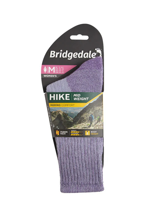 Bridgedale Women's Midweight Merino Comfort Boot Socks-Assorted Colours