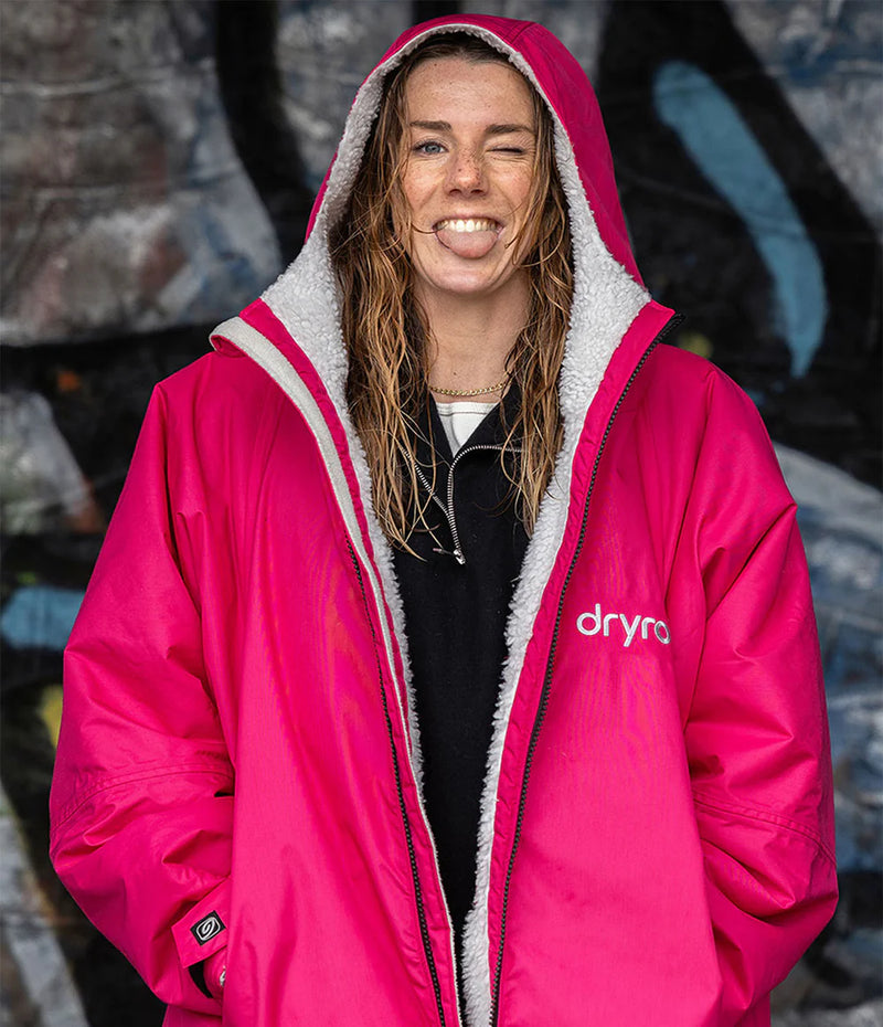 Dryrobe Advance Long Sleeve-Pink Light Grey