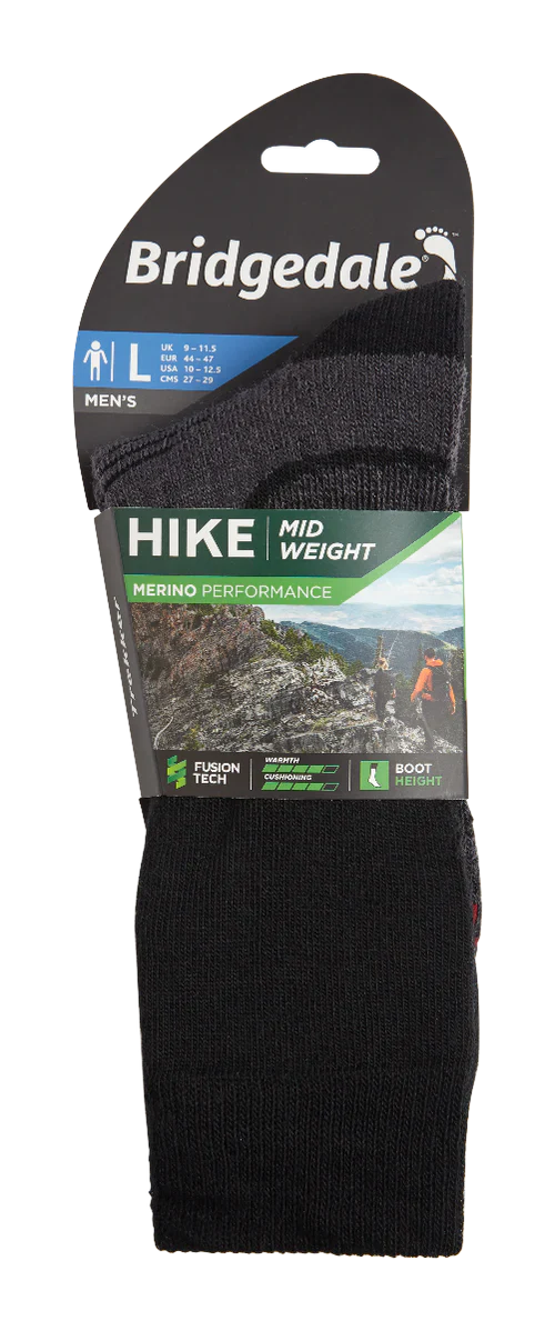 Bridgedale Midweight Merino Performance Boot Socks-Assorted Colours