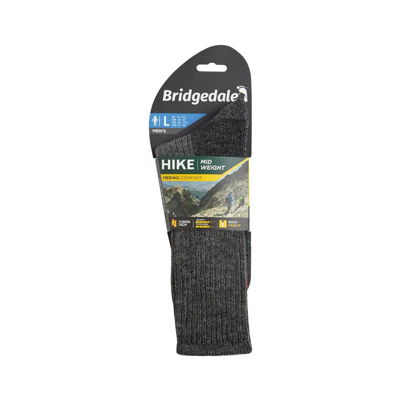 Bridgedale Men's Midweight Merino Comfort Boot Socks-Assorted Colours