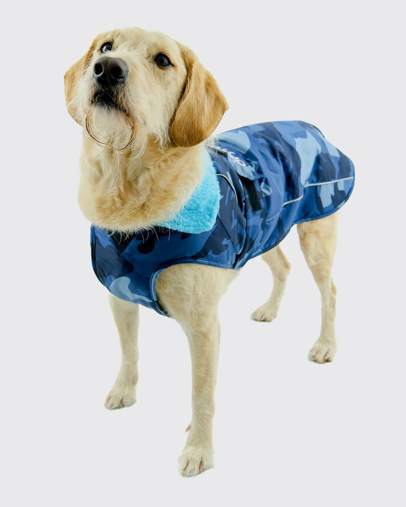 Dryrobe Dog Waterproof Coat-Blue Camo Blue