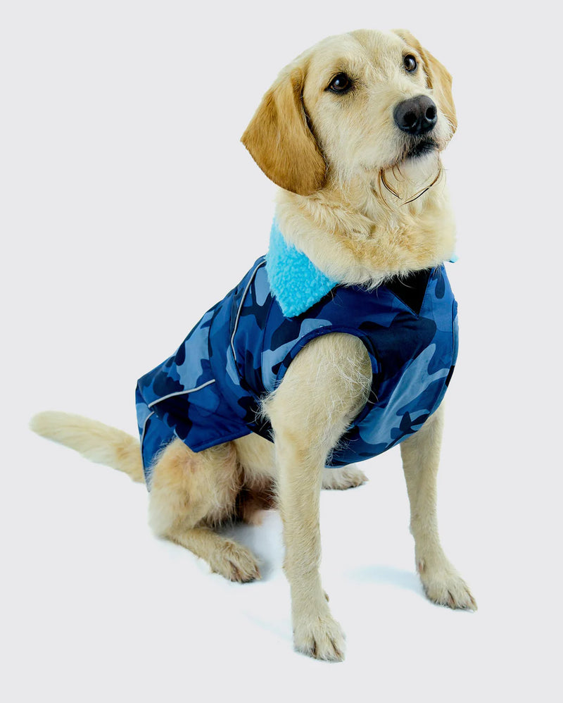 Dryrobe Dog Waterproof Coat-Blue Camo Blue