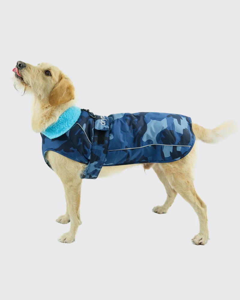 Dryrobe Dog Waterproof Coat-Blue Camo Blue