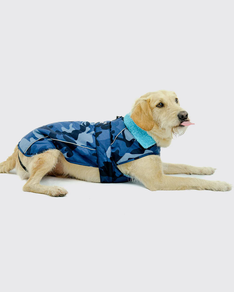 Dryrobe Dog Waterproof Coat-Blue Camo Blue