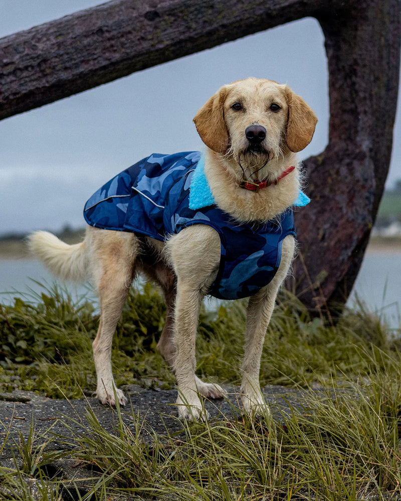 Dryrobe Dog Waterproof Coat-Blue Camo Blue