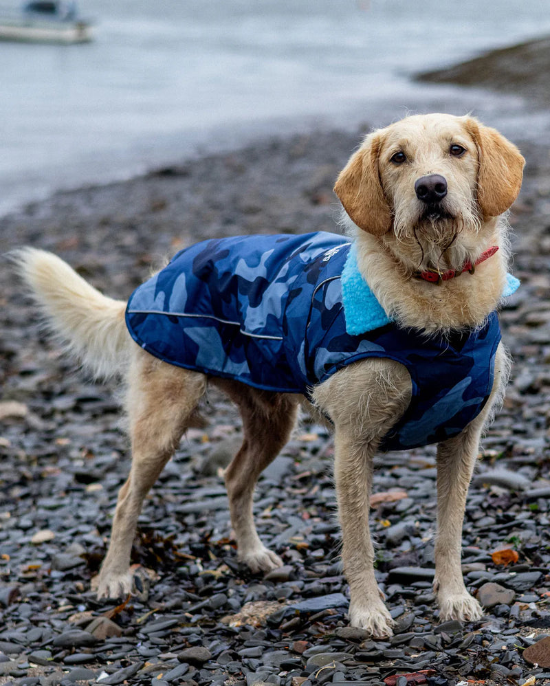 Dryrobe Dog Waterproof Coat-Blue Camo Blue