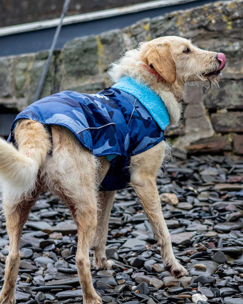 Dryrobe Dog Waterproof Coat-Blue Camo Blue