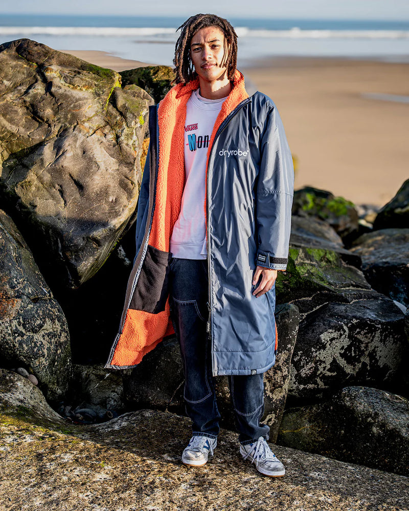 Dryrobe Advance Long Sleeve-Dark Grey Orange