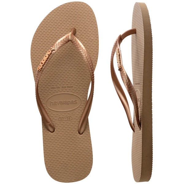 Havaianas Women's Slim Logo Metallic Flip Flops-Assorted Colours