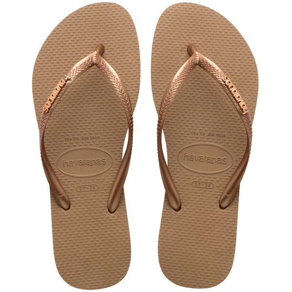 Havaianas Women's Slim Logo Metallic Flip Flops-Assorted Colours