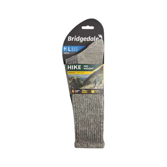 Bridgedale Men's Midweight Merino Comfort Boot Socks-Assorted Colours