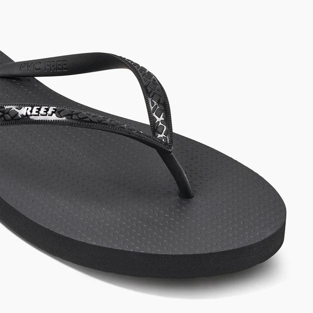 Reef Seaside Flip Flops-Black/White