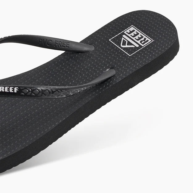 Reef Seaside Flip Flops-Black/White