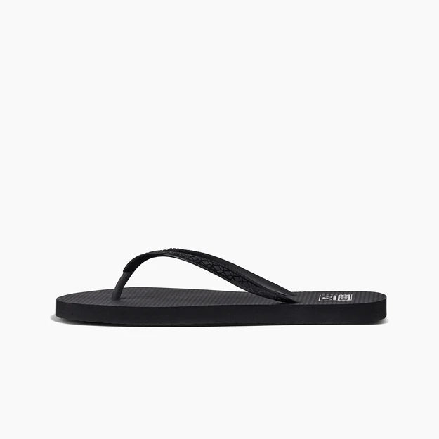 Reef Seaside Flip Flops-Black/White