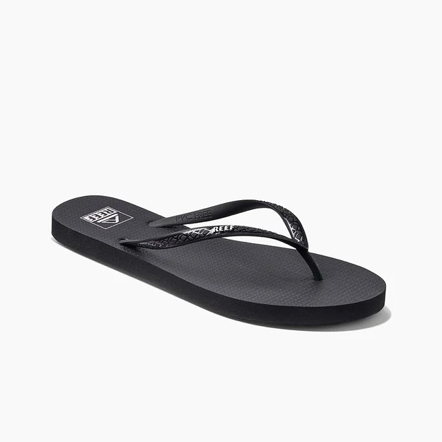 Reef Seaside Flip Flops-Black/White